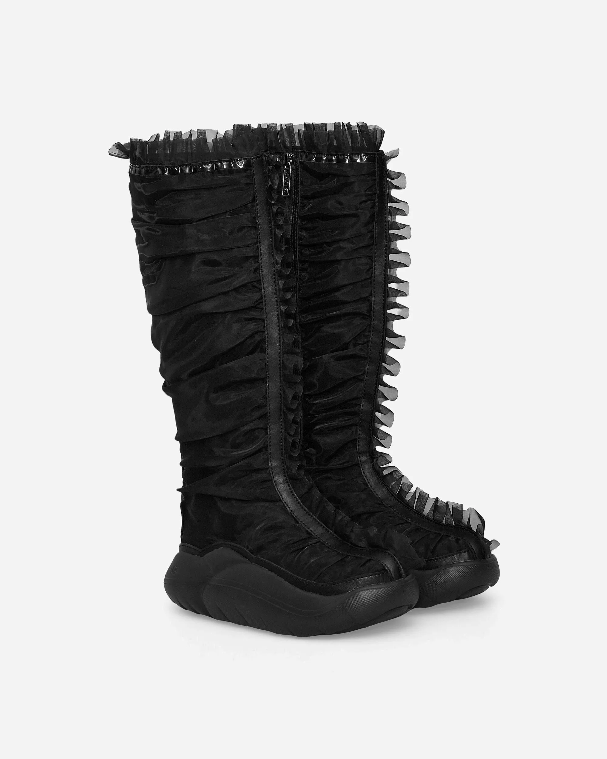 Collina Strada Tall Ruffle Boots Black