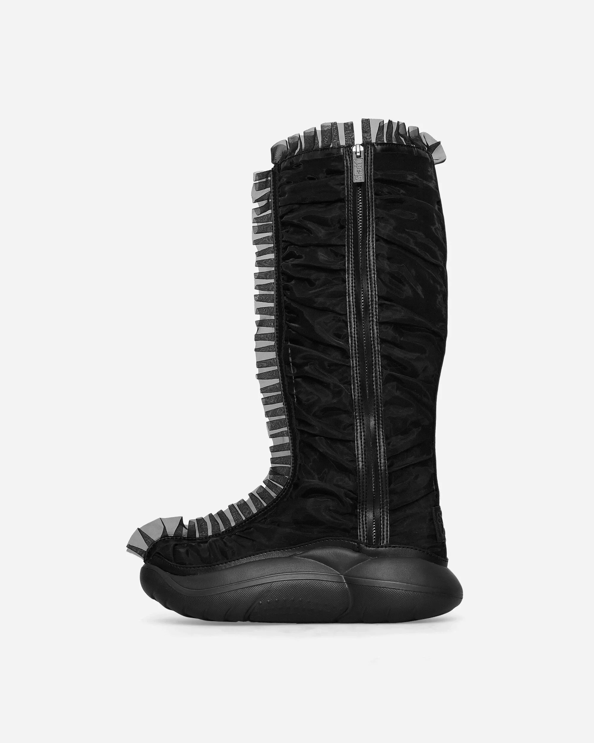 Collina Strada Tall Ruffle Boots Black