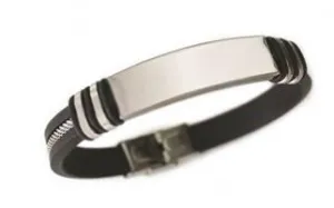 Men's Rubber And Stainless Steel Bracelet
